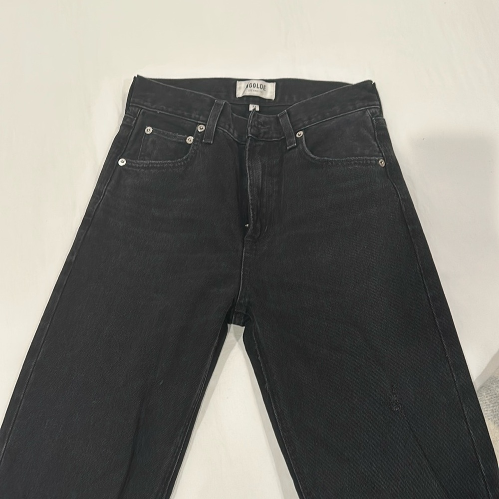 AGOLDE NWOT BLACK RIPPED STRAIGHT JEANS